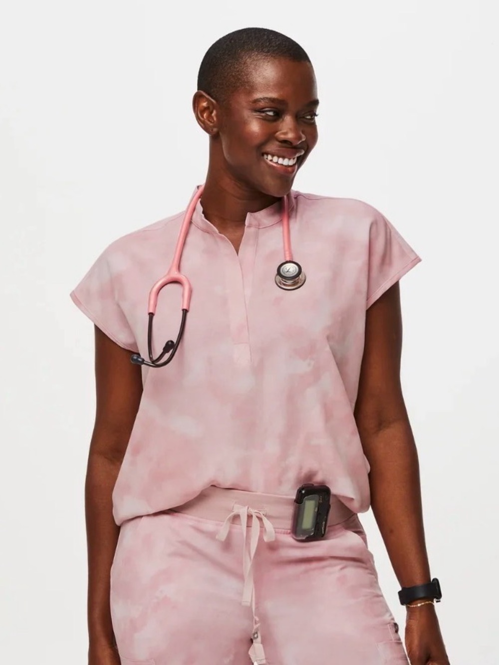 Breast Cancer Awareness Pink Tie Dye Limited Edition Figs Rafaela Top
